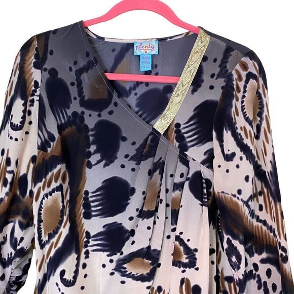 Plenty By Tracy Reese Graphic Silk Dress Size Medium - Picture 2 of 7